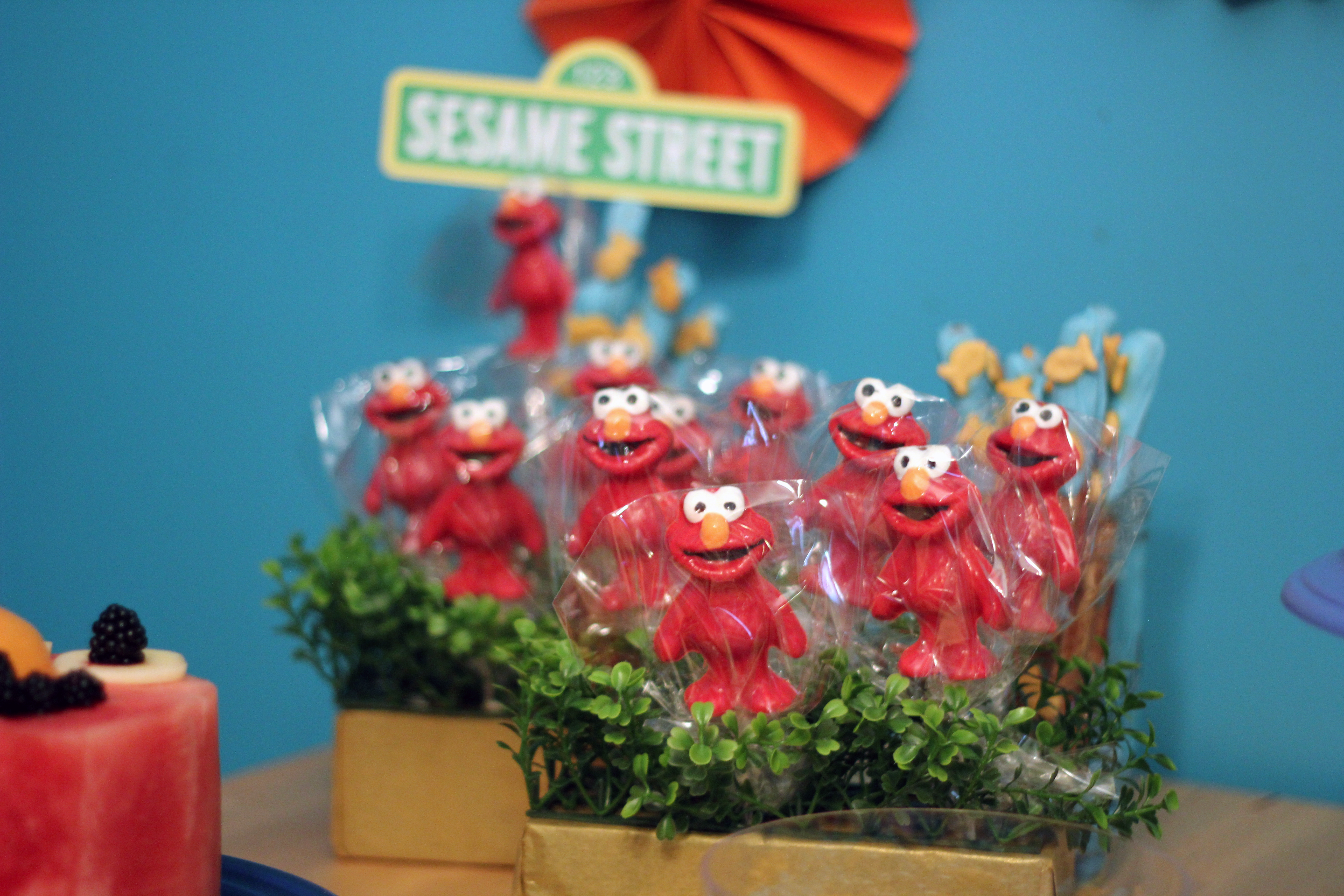 Chocolate Elmo lollipops